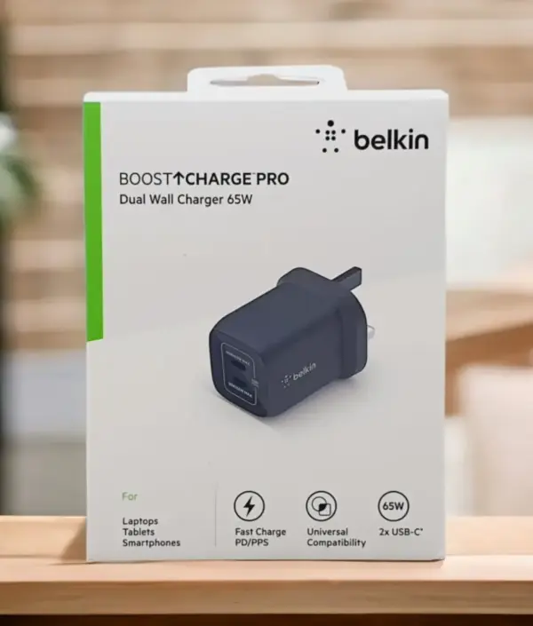 BELKIN BOOST CHARGE PRO GAN DUAL WALL CHARGER 65W | BLACK